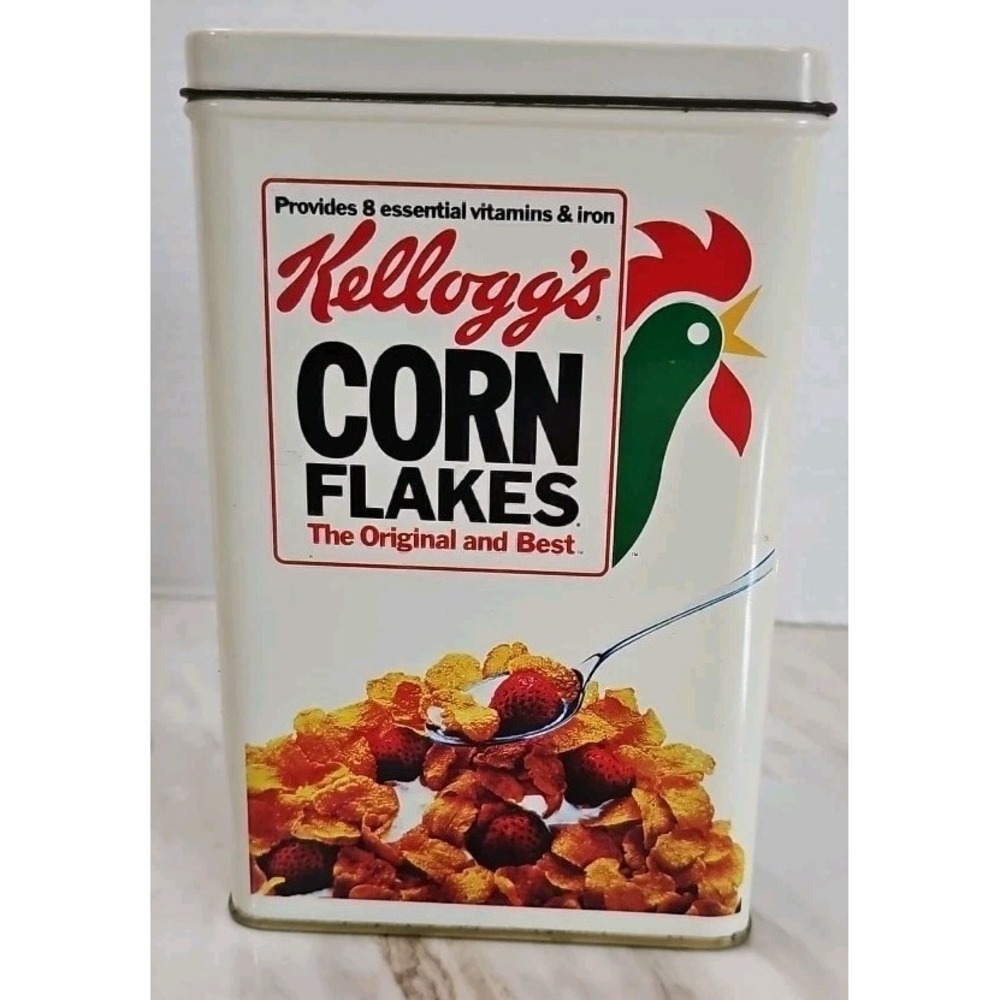 Vintage 1984 Kellogg's Corn Flakes Collectable Decorative Tin - Preowned